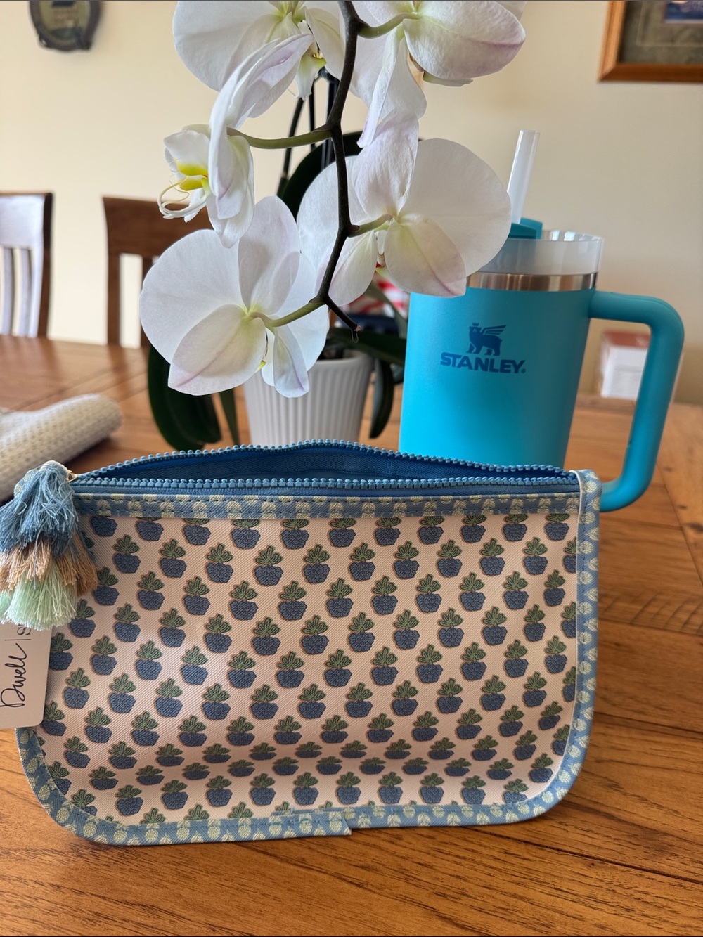 Cosmetic Pouch - Blue Trim & 40 OZ. Stanley